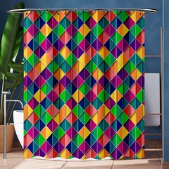 Background Geometric Triangle Shower Curtain 60  x 72  (Medium) 