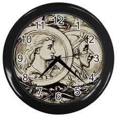 Young Old Man Weird Funny Wall Clocks (black) by Nexatart