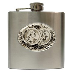 Young Old Man Weird Funny Hip Flask (6 Oz) by Nexatart