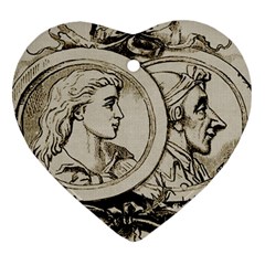 Young Old Man Weird Funny Heart Ornament (two Sides) by Nexatart