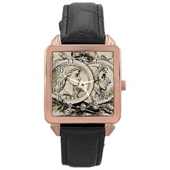 Young Old Man Weird Funny Rose Gold Leather Watch  by Nexatart