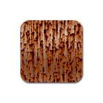 Stainless Rusty Metal Iron Old Rubber Square Coaster (4 pack)  Front