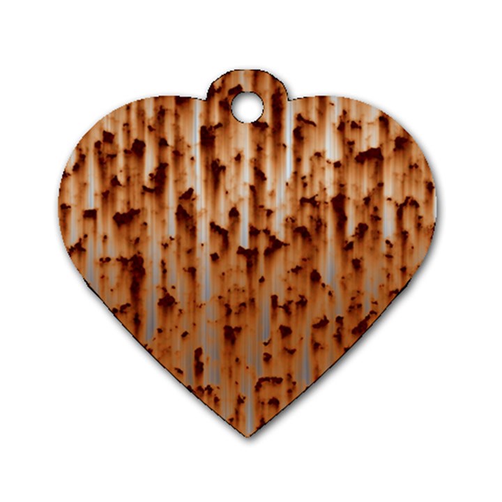 Stainless Rusty Metal Iron Old Dog Tag Heart (One Side)