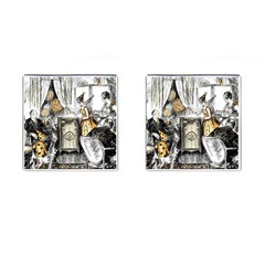 Vintage People Party Celebrate Cufflinks (square) by Nexatart