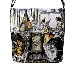 Vintage People Party Celebrate Flap Messenger Bag (l)  by Nexatart