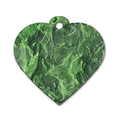 Green Geological Surface Background Dog Tag Heart (one Side)