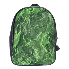 Green Geological Surface Background School Bag (large) by Nexatart