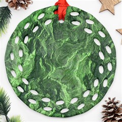 Green Geological Surface Background Ornament (round Filigree) by Nexatart