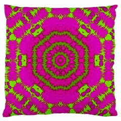 Fern Forest Star Mandala Decorative Large Cushion Case (one Side) by pepitasart