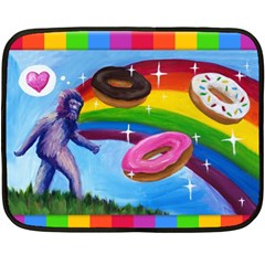 Bigfoot Rainbows And Donuts Fleece Blanket (mini) by KatieClarkArt