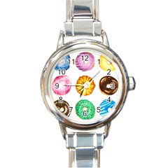 Donuts Round Italian Charm Watch by KuriSweets