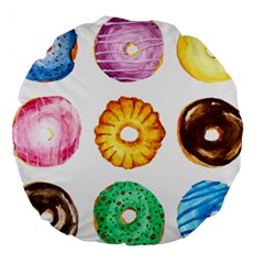 Donuts Large 18  Premium Round Cushions by KuriSweets