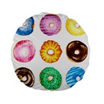 Donuts Standard 15  Premium Flano Round Cushions Front