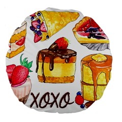 Xoxo Large 18  Premium Flano Round Cushions by KuriSweets