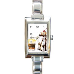 Coffee And Milkshakes Rectangle Italian Charm Watch by KuriSweets