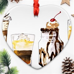 Coffee And Milkshakes Ornament (heart) by KuriSweets