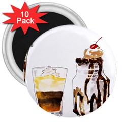 Coffee And Milkshakes 3  Magnets (10 Pack)  by KuriSweets