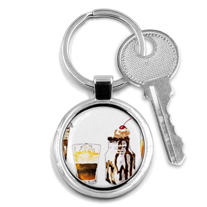 Coffee and milkshakes Key Chains (Round) 