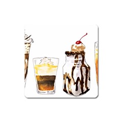 Coffee And Milkshakes Square Magnet by KuriSweets