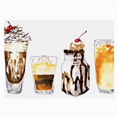 Coffee And Milkshakes Large Glasses Cloth by KuriSweets