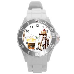 Coffee And Milkshakes Round Plastic Sport Watch (l) by KuriSweets