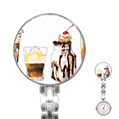 Coffee And Milkshakes Stainless Steel Nurses Watch by KuriSweets