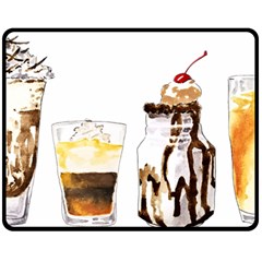 Coffee And Milkshakes Double Sided Fleece Blanket (medium)  by KuriSweets