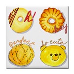 Cute Bread Tile Coasters Front