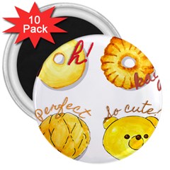 Cute Bread 3  Magnets (10 Pack)  by KuriSweets