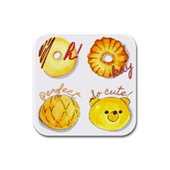 Cute Bread Rubber Square Coaster (4 Pack)  by KuriSweets