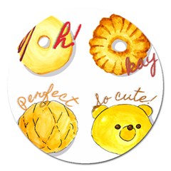 Cute Bread Magnet 5  (round) by KuriSweets