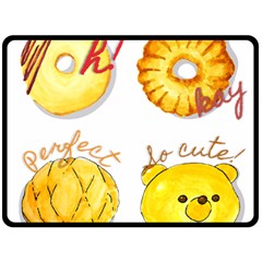 Cute Bread Fleece Blanket (large)  by KuriSweets