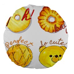 Cute Bread Large 18  Premium Round Cushions by KuriSweets