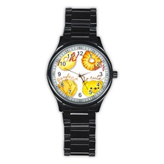 Cute Bread Stainless Steel Round Watch by KuriSweets