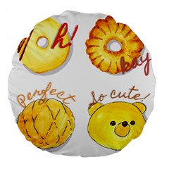 Cute Bread Large 18  Premium Flano Round Cushions by KuriSweets