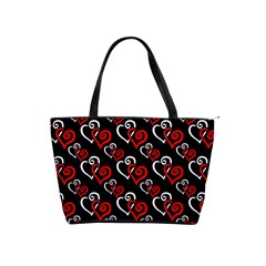 Red And White Hearts Large Shoulder Bag by Goddess