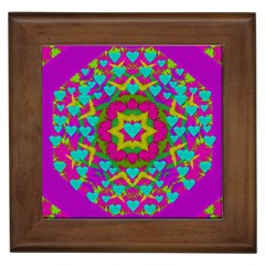 Hearts In A Mandala Scenery Of Fern Framed Tiles by pepitasart