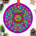 Hearts In A Mandala Scenery Of Fern Ornament (Round) Front