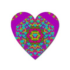 Hearts In A Mandala Scenery Of Fern Heart Magnet by pepitasart