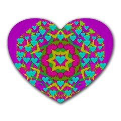 Hearts In A Mandala Scenery Of Fern Heart Mousepads by pepitasart