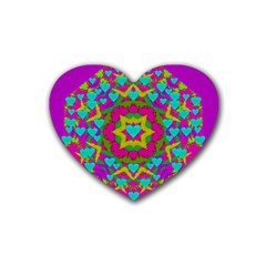 Hearts In A Mandala Scenery Of Fern Heart Coaster (4 Pack)  by pepitasart