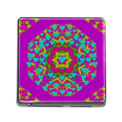 Hearts In A Mandala Scenery Of Fern Memory Card Reader (square) by pepitasart