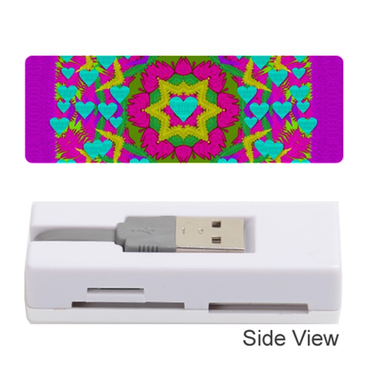 Hearts In A Mandala Scenery Of Fern Memory Card Reader (Stick) 