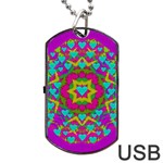 Hearts In A Mandala Scenery Of Fern Dog Tag USB Flash (Two Sides) Back