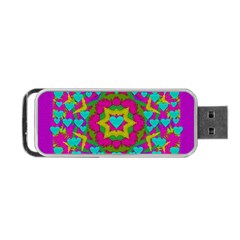 Hearts In A Mandala Scenery Of Fern Portable Usb Flash (one Side) by pepitasart