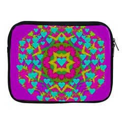 Hearts In A Mandala Scenery Of Fern Apple Ipad 2/3/4 Zipper Cases by pepitasart