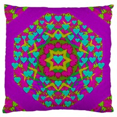 Hearts In A Mandala Scenery Of Fern Standard Flano Cushion Case (two Sides) by pepitasart