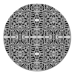 Dark Oriental Ornate Pattern Magnet 5  (round) by dflcprints