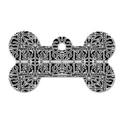 Dark Oriental Ornate Pattern Dog Tag Bone (two Sides) by dflcprints