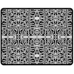 Dark Oriental Ornate Pattern Fleece Blanket (medium)  by dflcprints